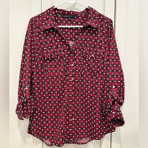 👚ADRIENNE VITADINNI Women’s EUC Button Up Blouse Sz:Lg (Buy Now Only) No Offers